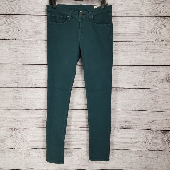 Rag & bone Jean 29 Skinny Green denim Stretch Slim - Picture 1 of 8